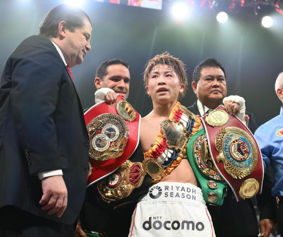 　勝利した井上尚弥（撮影・堀内翔）