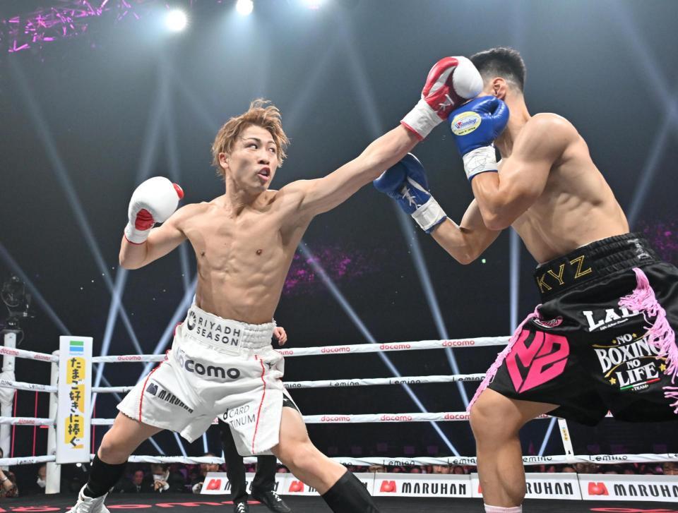 　２回、金芸俊（右）を攻める井上尚弥