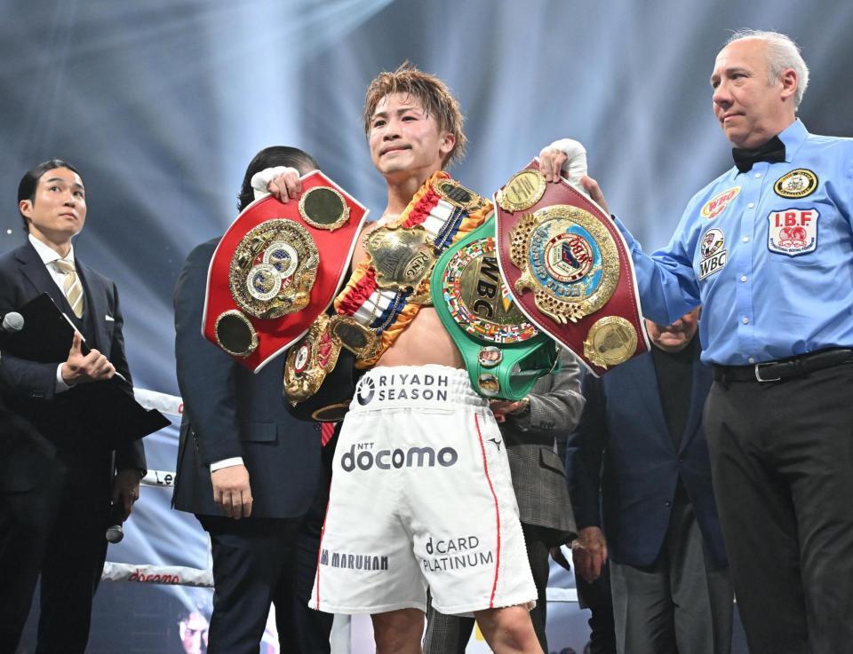 　４回ＫＯ勝ちで４団体の防衛を果たした井上尚弥