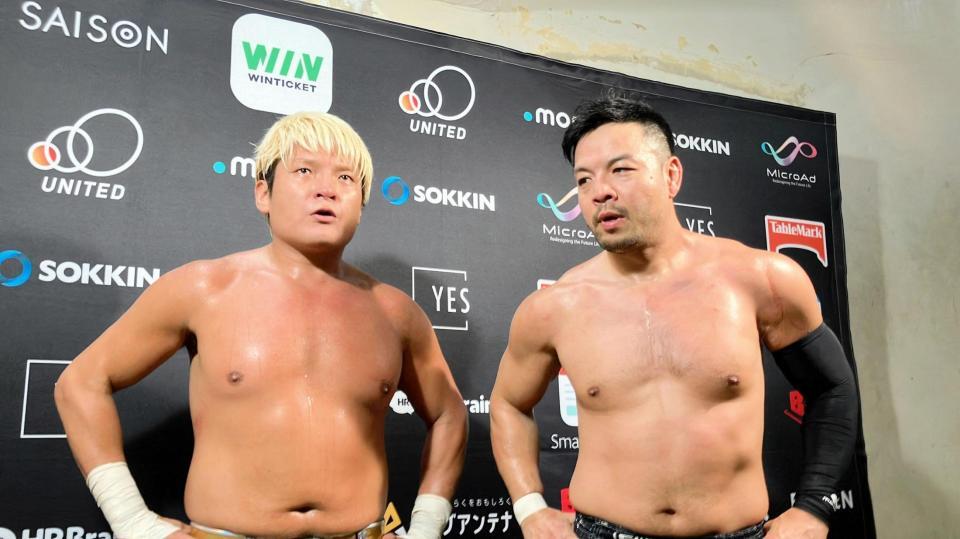 　拳王（左）とのタッグで古巣ノアのマットに上がったＫＥＮＴＡ