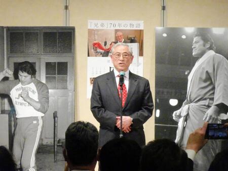 　ＩＧＦの新社長に就任し挨拶する猪木啓介さん