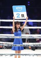 　リングを彩るラウンドガール（撮影・金田祐二）