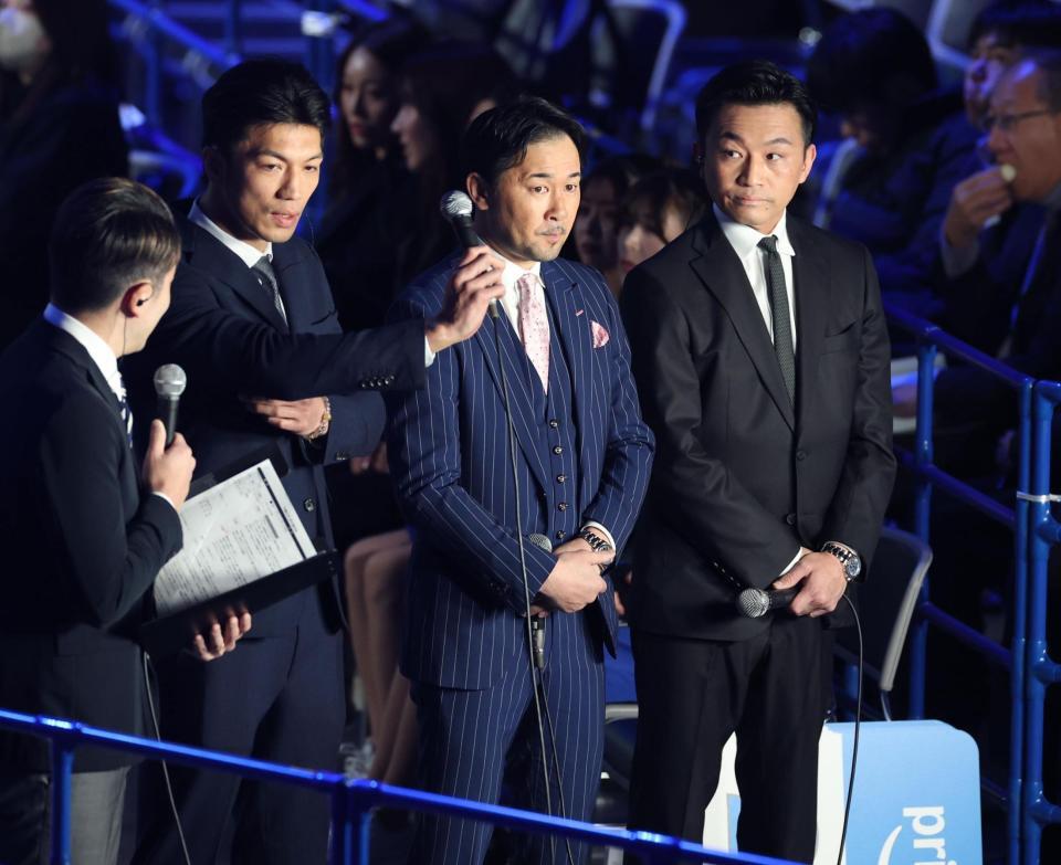 　解説の（左から）村田諒太氏、山中慎介氏、西岡利晃氏（撮影・金田祐二）