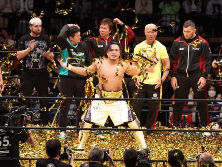 　初防衛を果たした後藤洋央紀