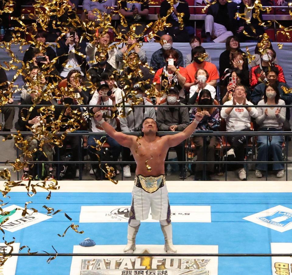 　ベルトを死守した後藤洋央紀