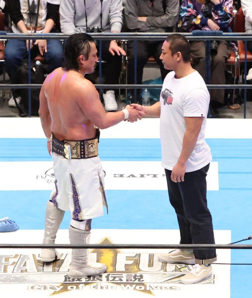 　次期挑戦者に海野翔太を指名した後藤洋央紀