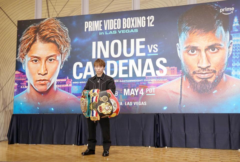 　ラスベガスでの防衛戦へ意気込む井上尚弥（撮影・佐々木彰尚）