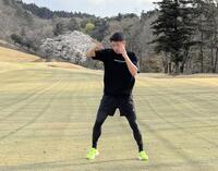 　強化合宿を行っているゴルフ場でトレーニングを公開した中谷潤人