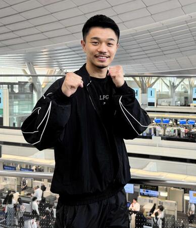 　ロサンゼルス合宿への出発前に取材に応じた中谷潤人