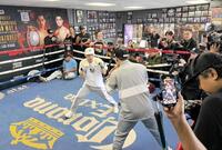 　渡米し、ロサンゼルスで公開練習を行った井上尚弥＝大橋ジム提供