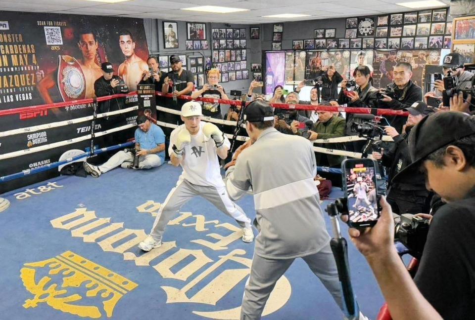 　渡米し、ロサンゼルスで公開練習を行った井上尚弥＝大橋ジム提供