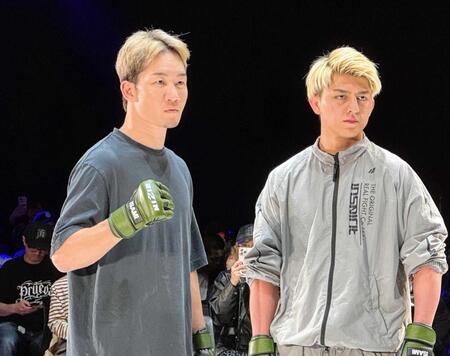 　５・４ＲＩＺＩＮ男祭りに向けた合同公開練習に参加した朝倉未来（左）と鈴木千裕