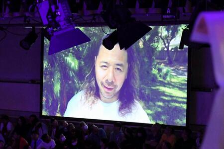 　里村明衣子の引退セレモニーでＶＴＲでコメントを寄せた中邑真輔