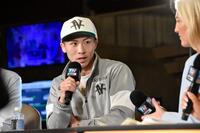 　トップランク社の生配信に参加した世界スーパーバンタム級主要４団体統一王者の井上尚弥（共同）