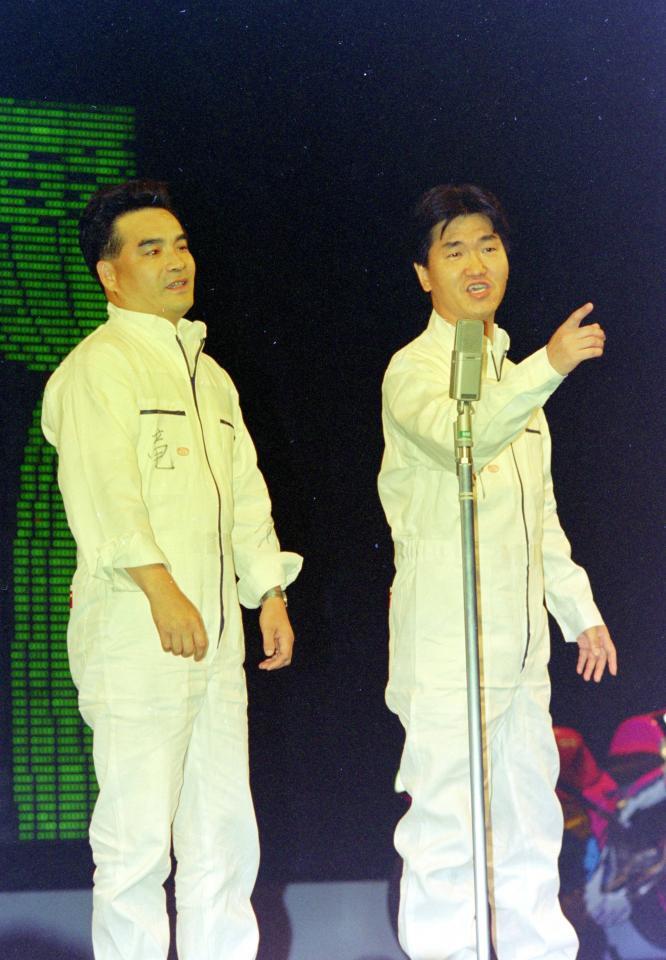 　１日限定復活した島田紳助さんと松本竜介＝１９９５年７月