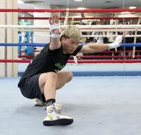 　練習を公開下那須川天心（撮影・金田祐二）