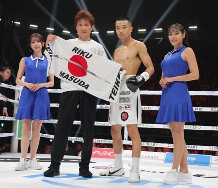 　ミシェル・バンケスに１回ＫＯ勝ちした増田陸（撮影・吉澤敬太）