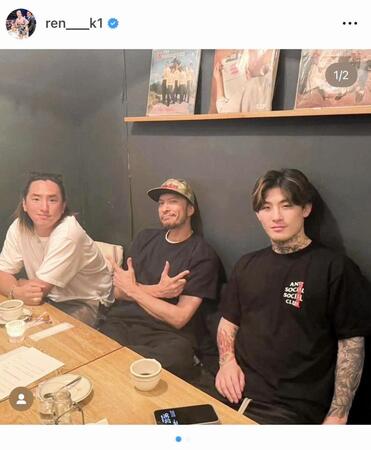 　平本蓮のインスタグラム＠ｒｅｎ＿＿ｋ１より
