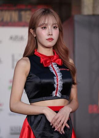 　４代目ブレイキングガールを務めるＨＡＲＵＫＡ（撮影・中田匡峻）