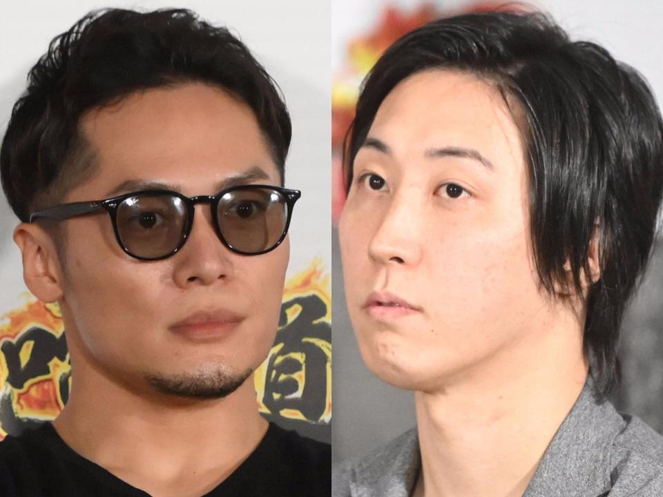 飯田将成（左）と溝口勇児氏（右）