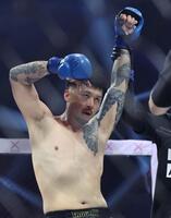 　瓜田純士をＫＯした貴ａｋａ悪魔王子（撮影・中田匡峻）