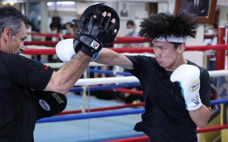 　練習を公開した高見亨介（撮影・金田祐二）