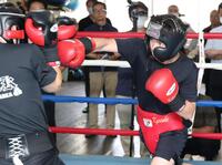 　練習を公開した高見亨介（撮影・金田祐二）