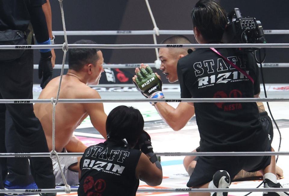 　ヤン・ジヨン（左）を破った安藤達也