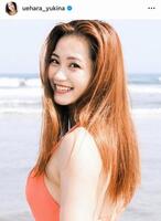 ビーチでの鮮烈ショットを公開した植原ゆきな＝自身のインスタグラム（ｕｅｈａｒａ＿ｙｕｋｉｎａ）より