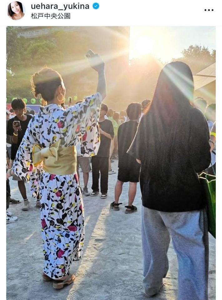 天心祭への参加を報告する植原ゆきな＝自身のインスタグラム（ｕｅｈａｒａ＿ｙｕｋｉｎａ）より