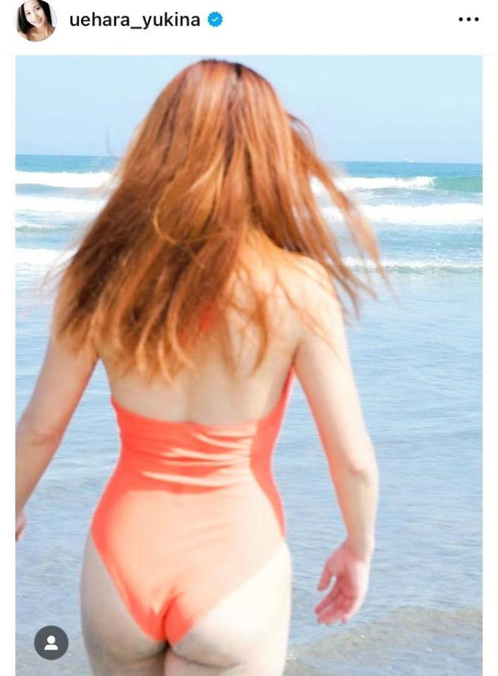 ビーチでの鮮烈ショットを公開した植原ゆきな＝自身のインスタグラム（ｕｅｈａｒａ＿ｙｕｋｉｎａ）より