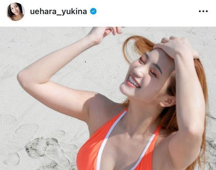 ビーチでの鮮烈ショットを公開した植原ゆきな＝自身のインスタグラム（ｕｅｈａｒａ＿ｙｕｋｉｎａ）より