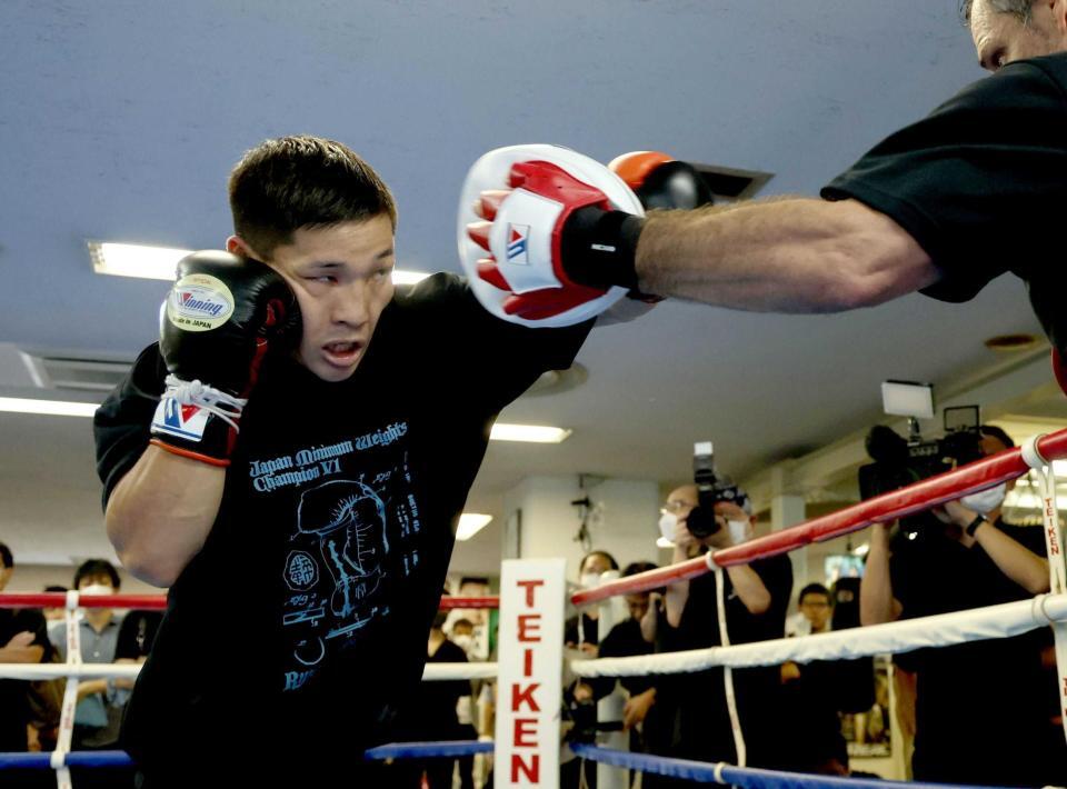 　練習を公開した松本流星（撮影・金田祐二）