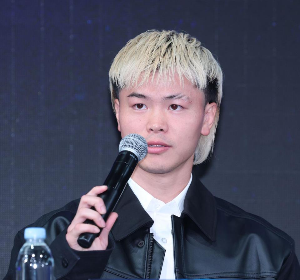 　意気込みを語る那須川天心（撮影・金田祐二）