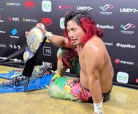 　宮脇純太を撃破した後、ノアJr.トーナメントへの参戦を表明した高橋ヒロム