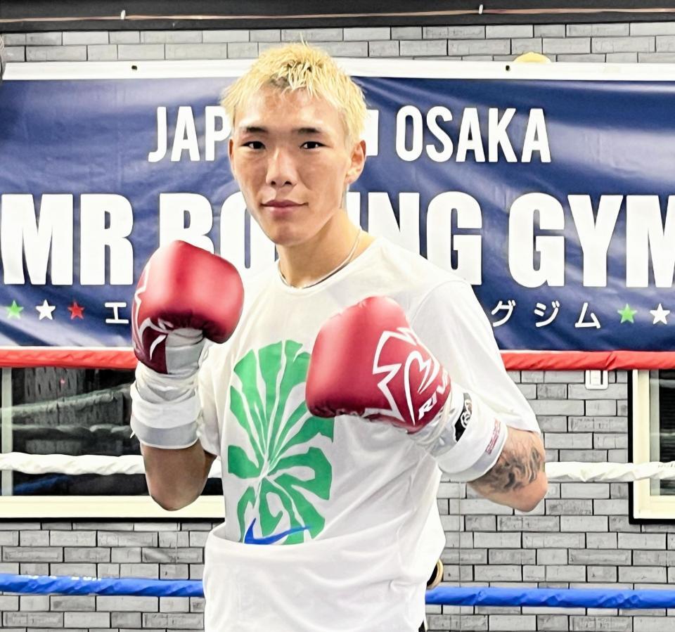 　カシメロ戦に向けて練習を公開した亀田京之介＝ＭＲジム