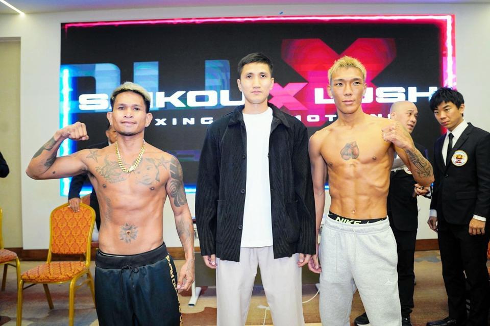 　前日計量をクリアしたカシメロ（左）と亀田京之介（右）＝主催者提供