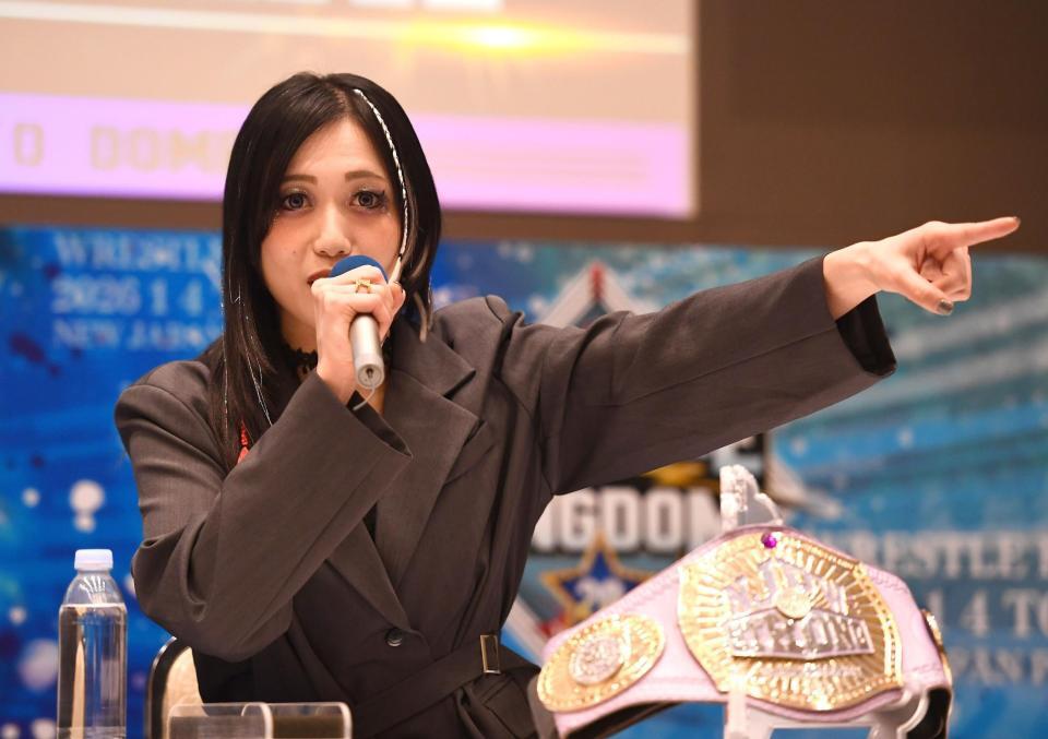 　朱里戦へ向けて意気込む上谷沙弥（撮影・園田高夫）