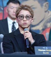 　会見で意気込みを語る井上尚弥（撮影・開出牧）