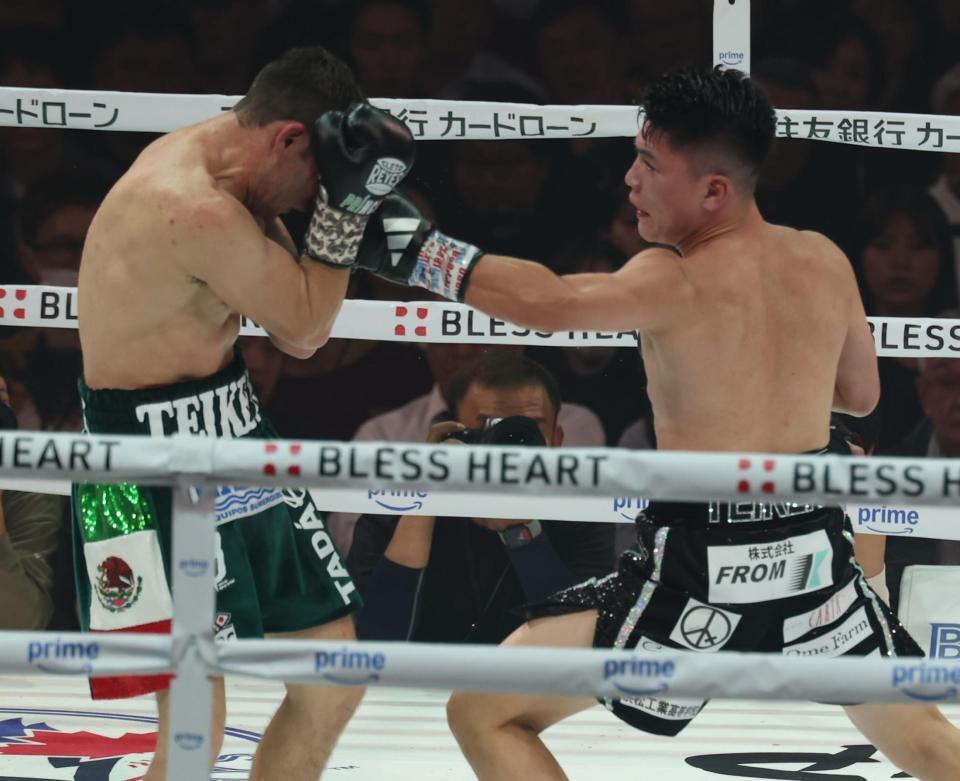 　６回、カルロス・クアドラスを攻める坪井智也（撮影・金田祐二）