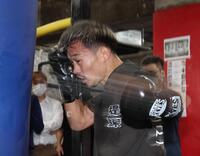 　練習を公開した堤聖也（撮影・佐々木彰尚）