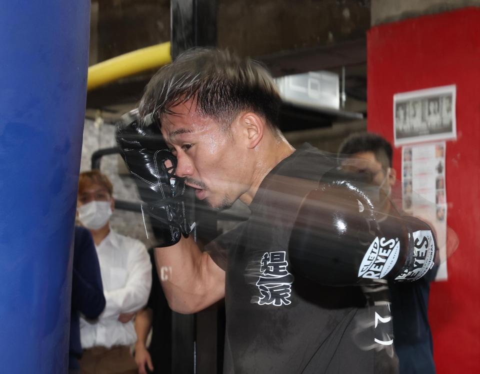 　練習を公開した堤聖也（撮影・佐々木彰尚）