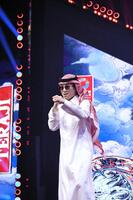 　サウジアラビア興行のイベントで、現地の伝統的な服装「トーブ」を着て登場した寺地拳四朗