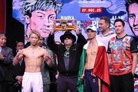 　前日計量を終えて対面した井上尚弥（左）とアラン・ピカソ