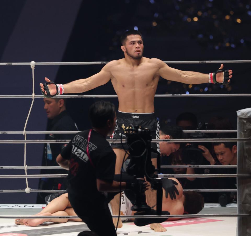 　朝倉未来をしとめたラジャブアリ・シェイドゥラエフ（撮影・金田祐二）