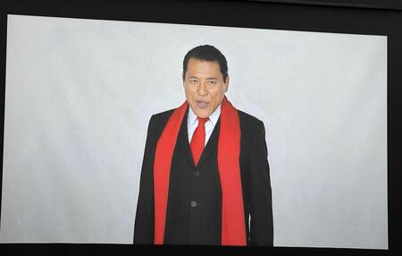 画面内にＡＩで再現されたアントニオ猪木