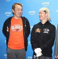 葛西裕一トレーナーと笑顔の那須川天心（撮影・金田祐二）