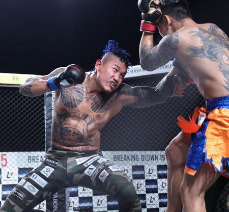 蛇鬼将矢に勝利した○⑤モギ．５（撮影・金田祐二）