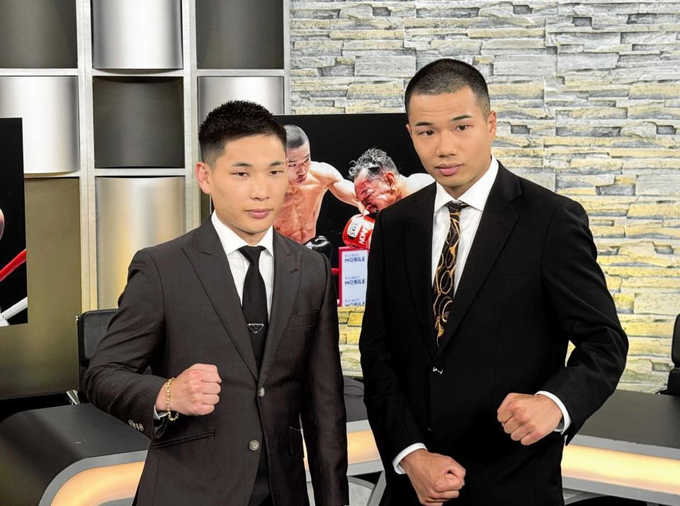 　ＷＯＷＯＷの番組収録に参加した松本流星（左）と増田陸