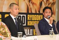 ＷＢＡ世界バンタム級王座決定戦で対戦する増田陸（左）と比嘉大吾（撮影・持木克友）